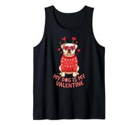 Gafas Divertidas con Forma de corazón de Bulldog Americano My Dog Is My Valentine Camiseta sin Mangas