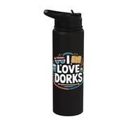 Gafas divertidas con texto en inglés «I Love Dorks Books Science» Stainless Steel Insulated Water Bottle