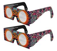 Gafas Eclipse Solar Homologadas ISO 12312-2 CE EPI | Lentes para Eclipse Solar | Fabricante Europeo Reconocido AAS | Eclipse Total España 2026 | Sunburst | Pack de 2