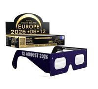 Gafas Eclipse Solar Homologadas ISO 12312-2 CE EPI | Lentes para Eclipse Solar | Fabricante Europeo Reconocido AAS | Eclipse Total España 2026 | Rocketrider | Pack de 100