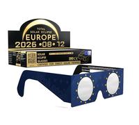 Gafas Eclipse Solar Homologadas ISO 12312-2 CE EPI | Lentes para Eclipse Solar | Fabricante Europeo Reconocido AAS | Eclipse Total España 2026 | EU | Pack de 100