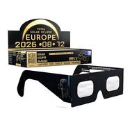 Gafas Eclipse Solar Homologadas ISO 12312-2 CE EPI | Lentes para Eclipse Solar | Fabricante Europeo Reconocido AAS | Eclipse Total España 2026 | EVA | Pack de 100