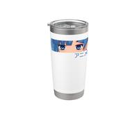 Gafas Estéticas Japonesas Niña Ojos Anime Azul Vaso térmico de acero inoxidable de doble pared
