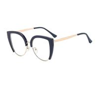 Gafas for dama Anti Blue Light Metal Cat Eye Gafas Marcos(C2 Blue)