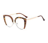 Gafas for dama Anti Blue Light Metal Cat Eye Gafas Marcos(C6 Demi)