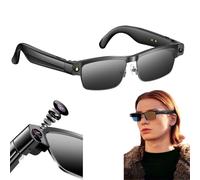 Gafas Inteligentes Con AI 8MP Cámara, Gafas Con Control De Voz, Chat GPT Y Bluetooth 5.4, Gafas Con Protección Contra La Luz Azul, Estabilización De Imagen 1200P, Grabación De Vídeo 1080P(Negro)