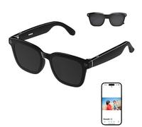 Gafas Inteligentes con AI, Gafas De TraduccióN En Tiempo Real, Admiten Disparo + ConversacióN + TraduccióN + Escucha De MúSica + GrabacióN, Auriculares Bluetooth con Asistente De AI,A