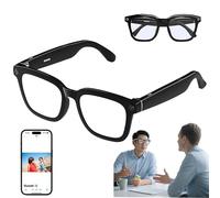 Gafas Inteligentes con AI, Gafas De TraduccióN En Tiempo Real, Admiten Disparo + ConversacióN + TraduccióN + Escucha De MúSica + GrabacióN, Auriculares Bluetooth con Asistente De AI,B