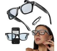 Gafas inteligentes con cámara HD, grabación de video inteligente, gafas AI con traducción de 26 idiomas, sonido claro de oído abierto, fotografía remota, gafas antiluz azul para conducir, pesca