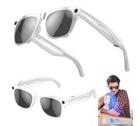 Gafas inteligentes con IA, cámara y linterna, 100 MP, alta definición, para fotos, vídeos, música, llamadas, Bluetooth, traducción de voz, deportivas, para hombre y mujeres.,White