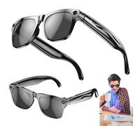 Gafas inteligentes con IA, cámara y linterna, 100 MP, alta definición, para fotos, vídeos, música, llamadas, Bluetooth, traducción de voz, deportivas, para hombre y mujeres.,Black