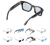 Gafas Inteligentes con IA, Gafas Inteligentes con Cámara de 8MP y Audio de Oído Abierto, Asistente de Voz con Traducción en Tiempo Real, Funciones de Música y Llamadas para Viaj Blue Light Protection