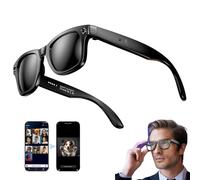 Gafas inteligentes IA con cámara, IP65, resistentes al agua, Bluetooth, llamadas, reproducción de música, identificación de imágenes, chat,fotografía,video y grabación, para hombre y mujere,B