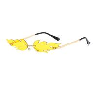 Gafas Irrgular Flame Sun Sonnenbrille Mode UV-Schutz Frauen Randlose 2026 2024, C4 Goldgelb, Talla única