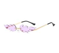Gafas Irrgular Flame Sun Sonnenbrille Mode UV-Schutz Frauen Randlose 2026 2024, C6 Goldviolett, Talla única