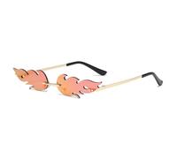 Gafas Irrgular Flame Sun Sonnenbrille Mode UV-Schutz Frauen Randlose 2026 2024, C8 Gold Rot, Talla única