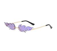 Gafas Irrgular Flame Sun Sonnenbrille Mode UV-Schutz Frauen Randlose 2026 2024, C9 Goldviolett, Talla única