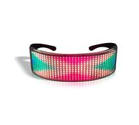 Gafas LED de fiesta BT APP Control intermitente luminoso USB recargable DIY animación ritmo musical para Navidad, cumpleaños, discoteca, festivales, bares, clubes, disfraces, carnavales, regalos