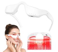 Gafas LED recargables, 3 modos de terapia de luz con vibración de calor para el bienestar facial en casa, ajuste de contorno para relajación en el hogar y la oficina