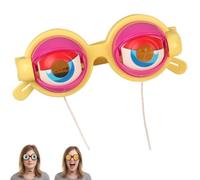 Gafas Locas con Efecto Parpadeante - Gafas Divertidas Cinéticas con Lección de Parpadeo Manual para Fiestas, Festivales, Cosplay, Fotografía y Fiestas de Cumpleaños (Amarillo)