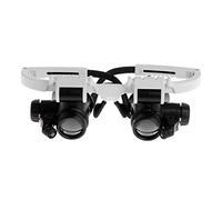 Gafas Lupa,Lupas De Gran Aumento con Luz Lupa de lupas lupas lupas de Lupa con reparación de Relojes de iluminación 8 x 15x 23x joyería Lupa Lente(White)