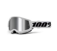 §Gafas de Cross 100% Strata 2 Blanco-Plateado§
