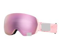 Gafas Motocross Ski Goggles Men Women Anti-fog Ski Eyewear Snow Glasses Adult Snowboard Goggle with Night Yellow Lens and Case Set(Champagne pink only)
