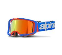Alpinestars Vision 8 Wordmark Mirror Gafas de motocross, blanco-azul para Hombres