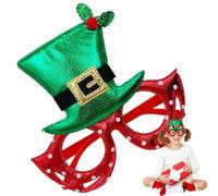Gafas navideñas para niños, gafas navideñas, marco para gafas de disfraz lindo - Montura para gafas para fotos de Navidad, cosplay navideñas para decoraciones navideñas, Verde, riferimento alla