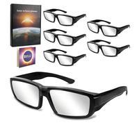 Gafas para Eclipse Solar - ISO 12312-2:2015(E) y CE certificadas, 6 Unidades de anteojos de plástico Duradero para visión Directa del Sol