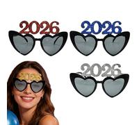 Gafas Para El Año Nuevo 2026 | 2026 Anteojos Divertidos en Forma de Corazón - Gafas Para La Celebración Del Feliz Año Nuevo | Para Celebraciones Navideñas Y Carnavales Fiestas De Máscaras Para Adultos