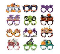 Gafas Para Fiestas De Halloween | 12 Unidades De Lentes De Papel Para Festivales,Accesorios para Fotomatón de Halloween para Cosplay, Casa Encantada, Discoteca, Eventos, Cumpleaños, Escuela, Carnaval,