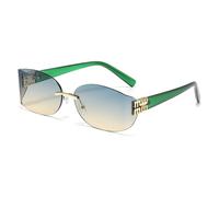 Gafas para mujer, con elegantes bordes cortados sin marco, que proporcionan protección contra el sol y los rayos UV., Blue
