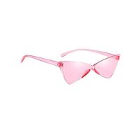 Gafas para Mujer con Montura Lentes Solares Triangulares Protección Ocular Acabado Delicado Material PC Adecuado para Vacaciones, Rosado