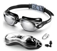 Gafas para natación, gafas de natación anti niebla, para adultos, protección UV, para hombres y mujeres, mujer, negro