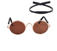 Gafas para Perros, Gafas de Sol para Perros Gafas de Sol for Cachorros, Antideslizantes, Redondas, Metal, clásicas, Retro, Fiestas(E)