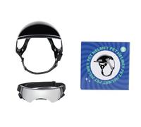Gafas para Perros Pequeños Casco Ajustable, Set 2 Piezas Gafas Sol para Perros y Casco de Motocicleta para Mascotas(S Helmet+02 Black)