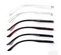 Gafas Patilla Patilla Patas de plástico for gafas de PC, 20 piezas, accesorio de reparación, transparente, negro, marrón, 6,4mm de ancho(Black)