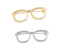 Gafas Pin Pin para Mujeres Hombres Moda Mini Gafas Metal Pin Lapel Joyería Regalo para Ropa Bolsas Accesorios, une taille, Metal