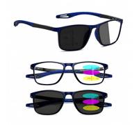 Gafas Presbicia Fotocromáticas Progresivas para Mujer y Hombre - Gafas de Lectura Inteligentes Autoajustables con Filtro Luz Azul y Protección UV - Gafas de Sol para Vista Cansada(Azul,+2.50)