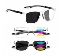 Gafas Presbicia Fotocromáticas Progresivas para Mujer y Hombre - Gafas de Lectura Inteligentes Autoajustables con Filtro Luz Azul y Protección UV - Gafas de Sol para Vista Cansada(Transparent,+1.00)