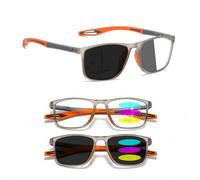 Gafas Presbicia Fotocromáticas Progresivas para Mujer y Hombre - Gafas de Lectura Inteligentes Autoajustables con Filtro Luz Azul y Protección UV - Gafas de Sol para Vista Cansada(Naranja,+1.50)