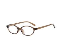 Gafas retro ovaladas estilo años 90, adecuadas para caras pequeñas, gafas de luz azul (marrón, 14,5 cm)