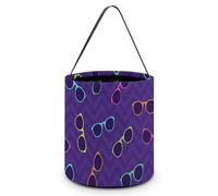 Gafas sin costuras patrón 1 divertido Halloween truco o trato bolsas de mano dulces regalos cubos para fiesta suministros
