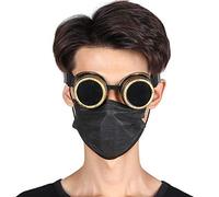 Gafas Steampunk Vintage Doble Capa Ajustable Elástico Material ABS para Fiesta y Decoración Retro Negro Rojo Bronce Bronce Amarillo (#2)