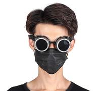Gafas Steampunk Vintage Doble Capa Ajustable Elástico Material ABS para Fiesta y Decoración Retro Negro Rojo Bronce Bronce Amarillo (#3)