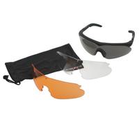 Gafas Swiss Eye Raptor, montura de goma negra, 3 lentes, revestimiento antivaho y antiarañazos [10161]
