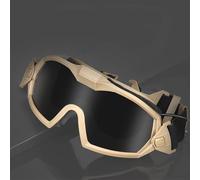 Gafas Tácticas Antivaho con Ventilador Integrado Y Doble Lente (Gris + Transparente) For Deportes Al Aire Libre(Tan Frame)