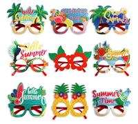 Gafas temáticas hawaianas, divertidas gafas de sol hawaianas - Gafas de sol hawaianas de 9 pares,Sofisce props