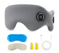 Gafas térmicas con batería sin cable, antifaz calentado, máscara de ojos calentada, 3 niveles de calor, eléctrica, inalámbrica, extraíble para dormir y cuidar los ojos, gris